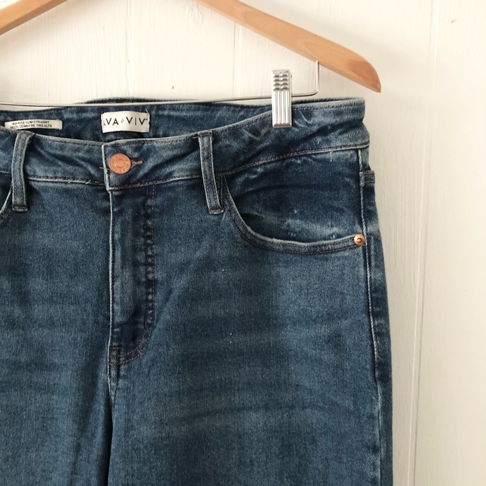Ava and Viv High Rise Slim Straight Jeans